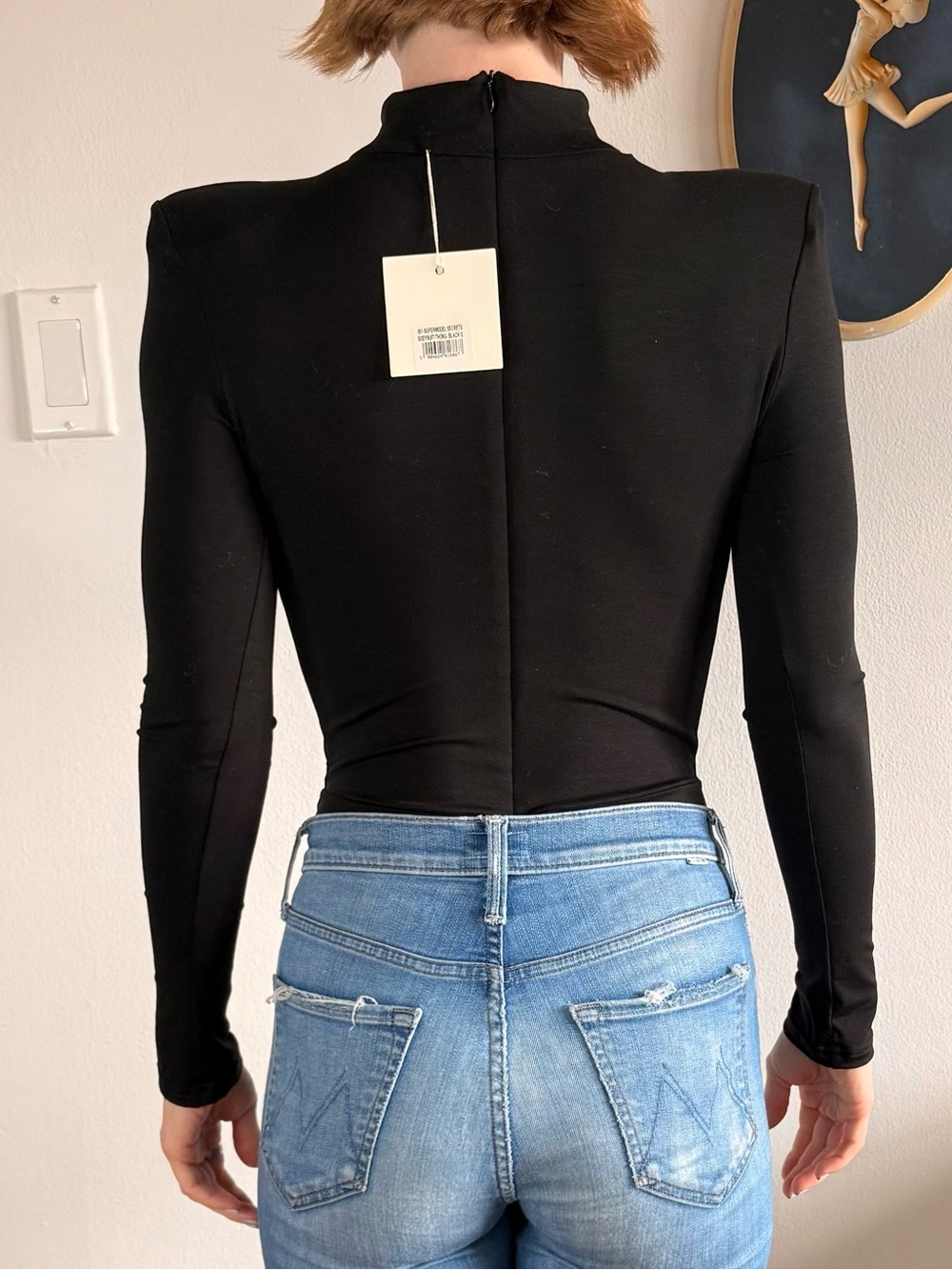 Black Cutout Turtleneck Long-Sleeve Bodysuit - Picture 5 of 6